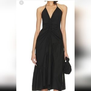 L'Academie Stanza Midi Black Backless Dress Size Medium